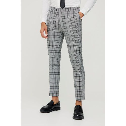 Pantaloni alla caviglia Super Skinny Fit a quadri neri - boohoo - Modalova