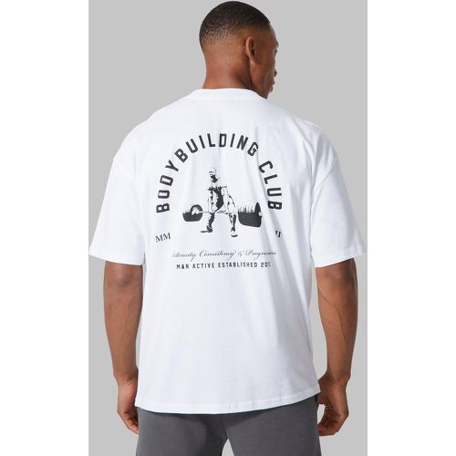 Camiseta Man Active Oversize Con Estampado Fisicoculturista - boohoo - Modalova
