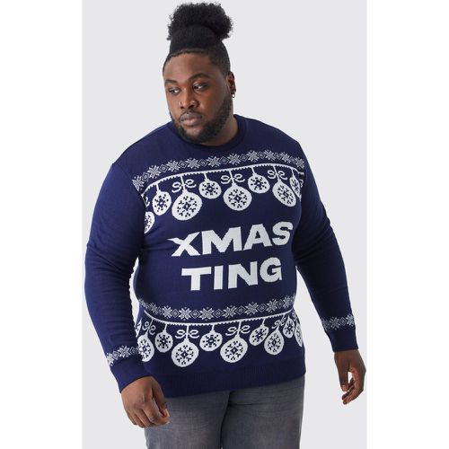 Maglione natalizio Plus Size con scritta Xmas Ting - boohoo - Modalova