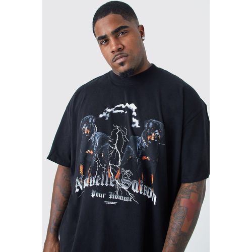 T-shirt Plus Size oversize con grafica di Rottweiler - boohoo - Modalova