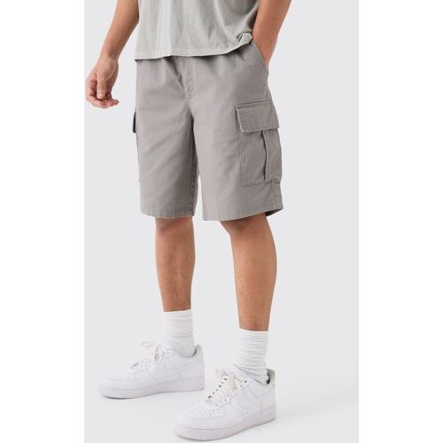 Pantaloncini Cargo rilassati grigi con vita elasticizzata - boohoo - Modalova