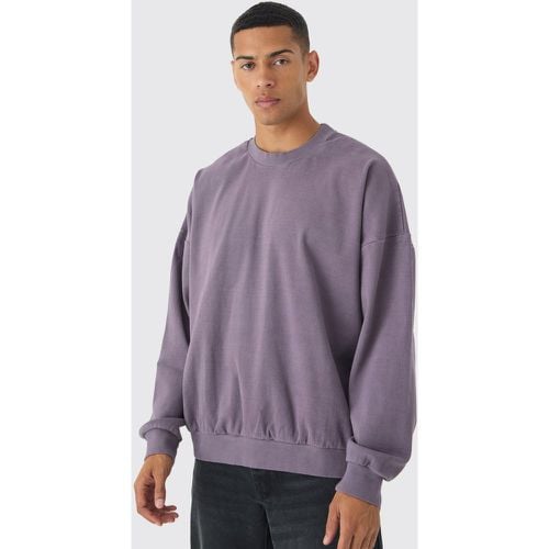 Sudadera Oversize Gruesa De Canalé Desteñida Con Caída En Los Hombros - boohoo - Modalova