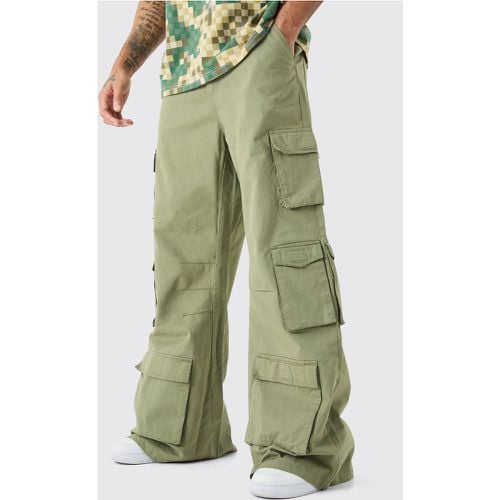 Pantalón Súper Holgado Sin Tratar Con Multibolsillos Cargo - boohoo - Modalova