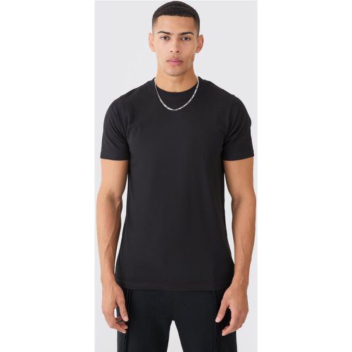 Camiseta Básica Ajustada, Negro - boohoo - Modalova