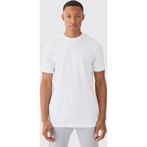 Camiseta Básica Ajustada, Blanco - boohoo - Modalova