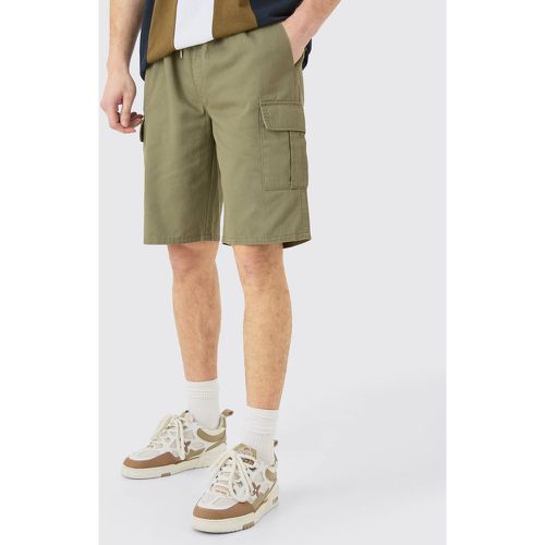 Pantalones Cortos Tall Cargo Holgados Con Cintura Elástica En Color Caqui - boohoo - Modalova