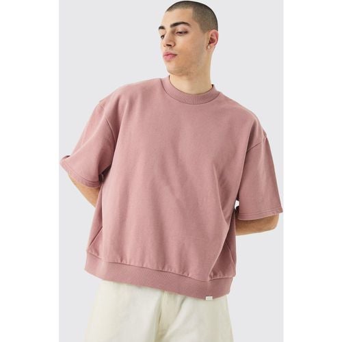 Felpa squadrata oversize pesante a maniche corte - boohoo - Modalova