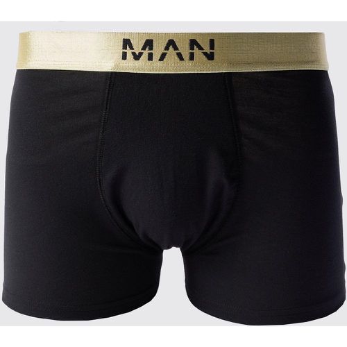 Boxer neri Man Dash color oro con fascia in vita - boohoo - Modalova