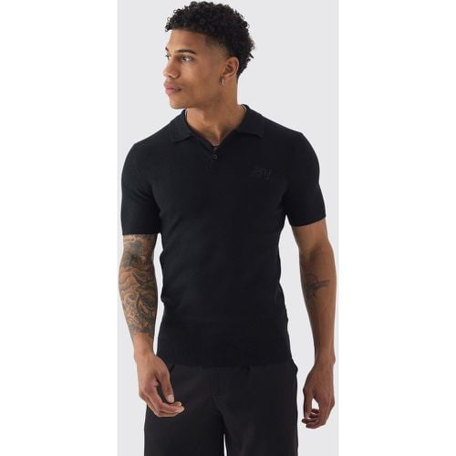 Muscle Fit Man Branded Knitted Polo - boohoo - Modalova