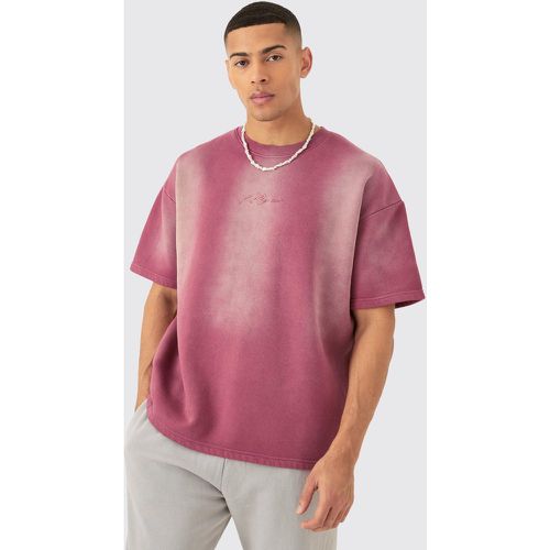 Man Oversized Half Sleeve Sun Bleach Sweatshirt - boohoo - Modalova