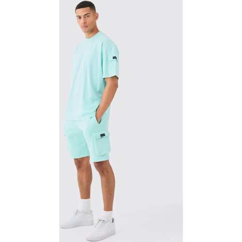 Set T-shirt Man oversize stile Cargo & pantaloncini Slim Fit - boohoo - Modalova