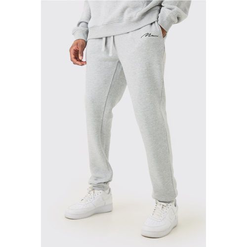 Pantaloni tuta Tall Skinny Fit grigi in mélange con firma Man - boohoo - Modalova