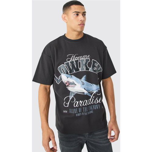 Camiseta Oversize Con Estampado De Tiburón - boohoo - Modalova