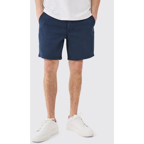 Pantaloncini Chino Slim Fit, Navy - boohoo - Modalova