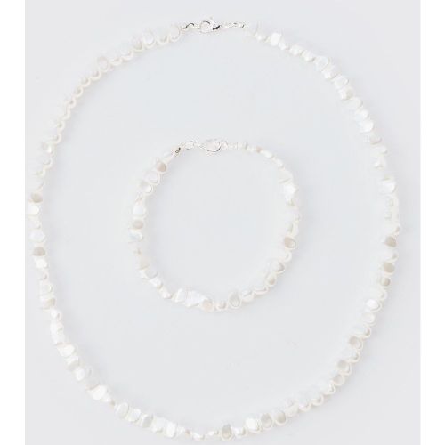 Collar Y Pulsera Con Perlas, Blanco - boohoo - Modalova