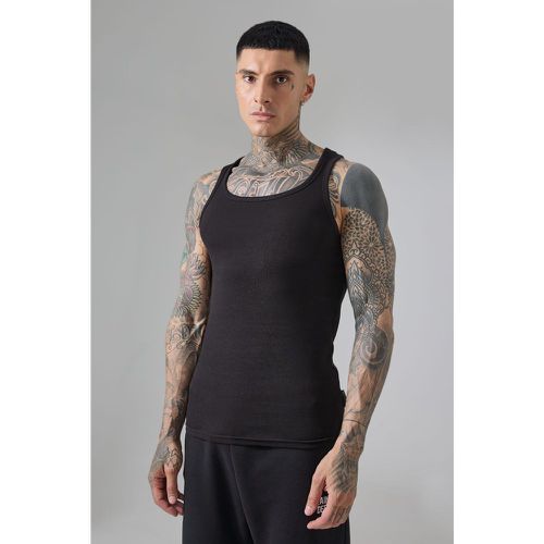 Tall Man Active Gym Muscle Fit Ribbed Vest - boohoo - Modalova