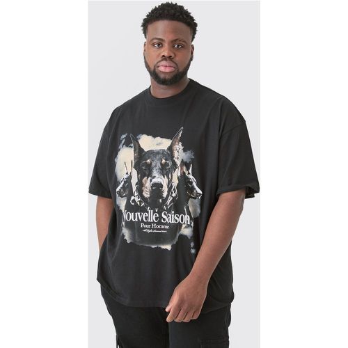 T-shirt Plus Size oversize con grafica Dobermann - boohoo - Modalova