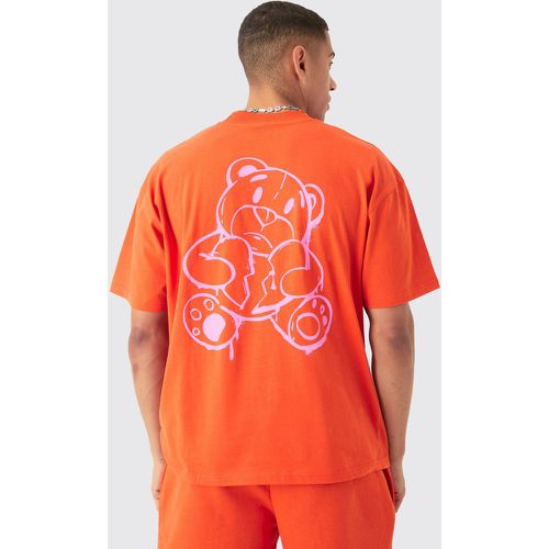T-shirt oversize con stampa Homme e girocollo esteso - boohoo - Modalova