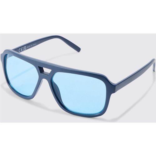 Wrap Aviator Sunglasses In Blue - boohoo - Modalova