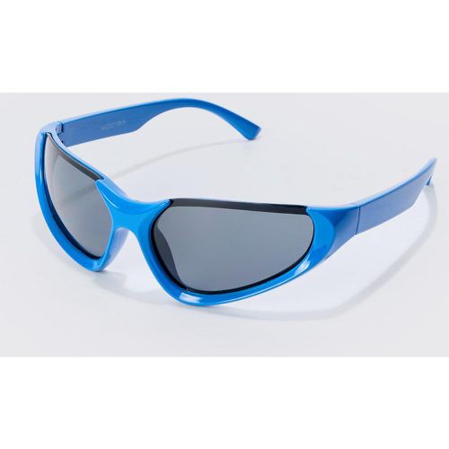 Metallic Frame Sunglasses In Blue - boohoo - Modalova
