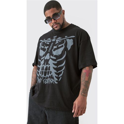 Camiseta Plus Negra Con Estampado Gráfico De Esqueleto - boohoo - Modalova