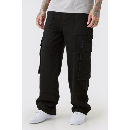 Tall Baggy Fit Cargo Jeans, Negro - boohoo - Modalova