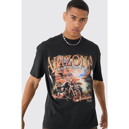 Oversized Arizona Moto Print T-shirt - boohoo - Modalova