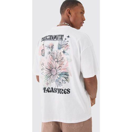 Camiseta Oversize Con Estampado De Flores Unknown Pleasures - boohoo - Modalova