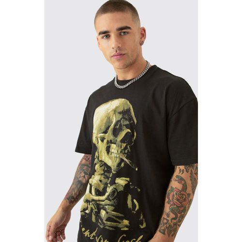 Camiseta Oversize Con Estampado De Calavera De Van Gogh - boohoo - Modalova