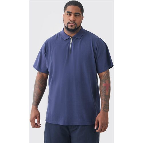 Polo Plus Size a maniche corte in piqué blu - boohoo - Modalova