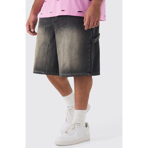 Pantaloni tuta Plus Size in denim grigi con dettagli stile Carpenter - boohoo - Modalova