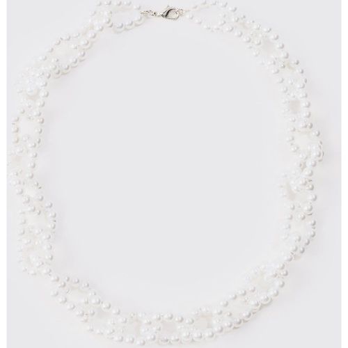 Collar De Cadena Con Perlas Blancas - boohoo - Modalova