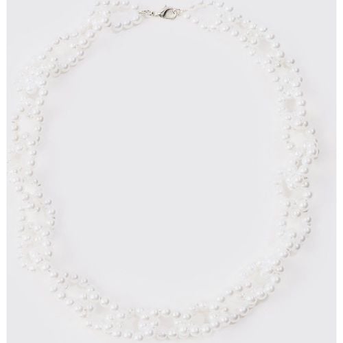 Collana a catena di perle bianche - boohoo - Modalova