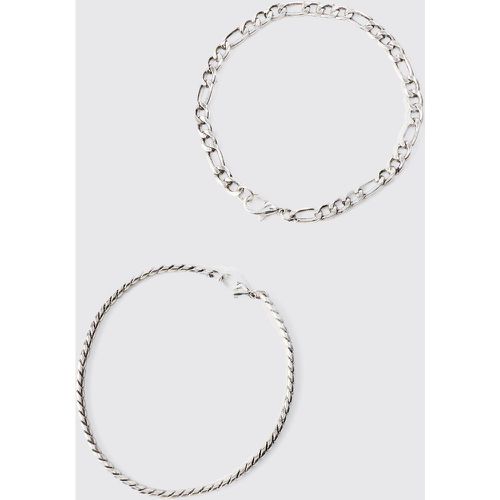 Pack Chain Bracelets In Silver - boohoo - Modalova