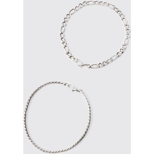 Bracciali a catena color argento - set di 2 paia - boohoo - Modalova