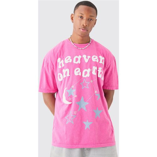 Oversized Heaven On Earth Puff Print T-shirt - boohoo - Modalova