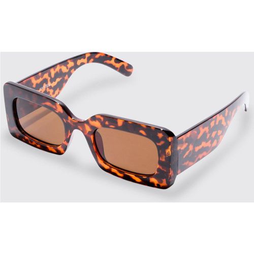 Gafas De Sol Rectangulares De Carey Marrones - boohoo - Modalova