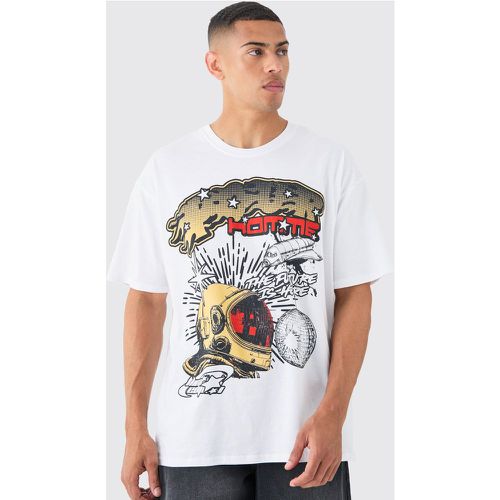 Camiseta Oversize Con Estampado Gráfico De Astronauta Disco - boohoo - Modalova