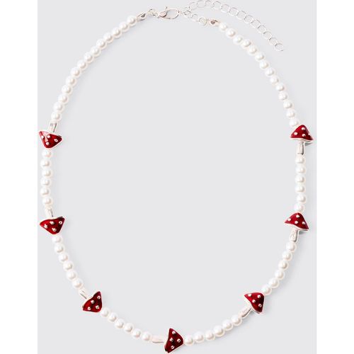 Collar Con Colgante De Champiñón Y Perlas - boohoo - Modalova