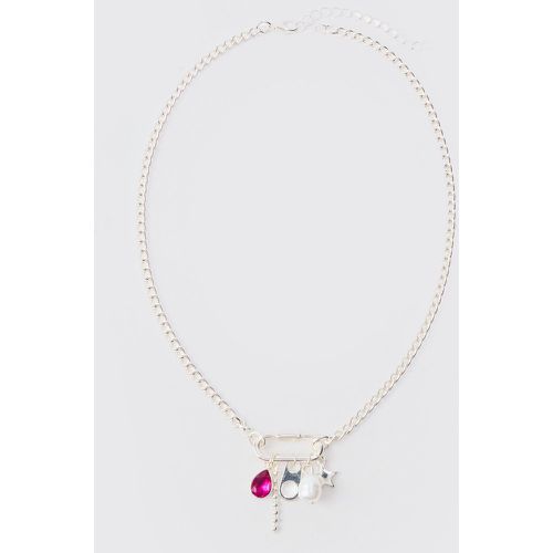 Collana a catena ad anello con pendenti misti color argento - boohoo - Modalova