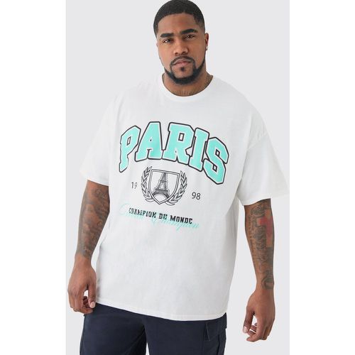 Plus Paris Print T-shirt, Bianco - boohoo - Modalova