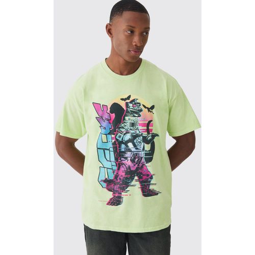 Oversized Godzilla Anime Wash License T-Shirt - boohoo - Modalova