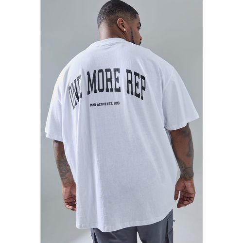 Plus Man Active Gym Oversized Rep T-shirt - boohoo - Modalova