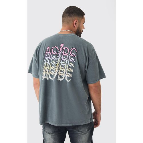 T-shirt Plus Size ufficiale ACDC sovratinta con stampa sul retro - boohoo - Modalova