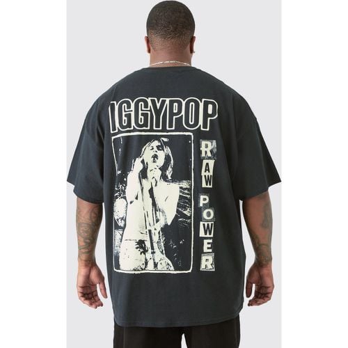 T-shirt Plus Size ufficiale Iggy Pop con stampa fronte e retro - boohoo - Modalova