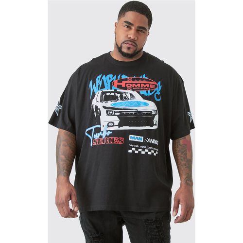 T-shirt Plus Size nera con Car Moto - boohoo - Modalova