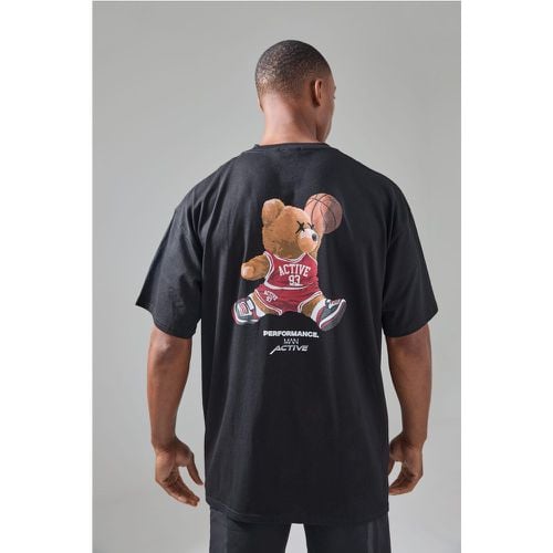 Camiseta Man Active Oversize Con Estampado Gráfico De Baloncesto - boohoo - Modalova