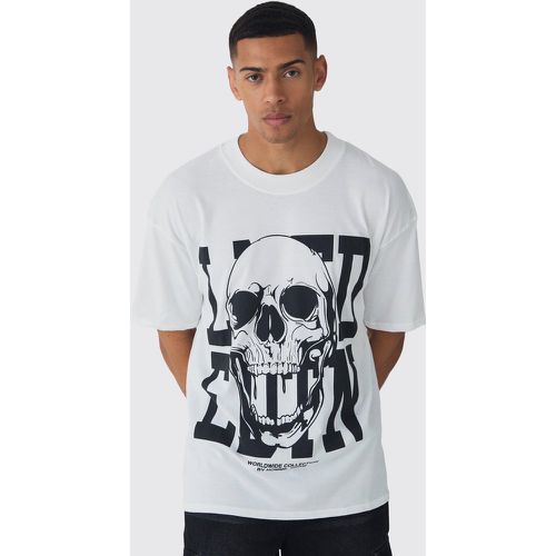 Oversized Extended Neck Skull Graphic T-shirt - boohoo - Modalova