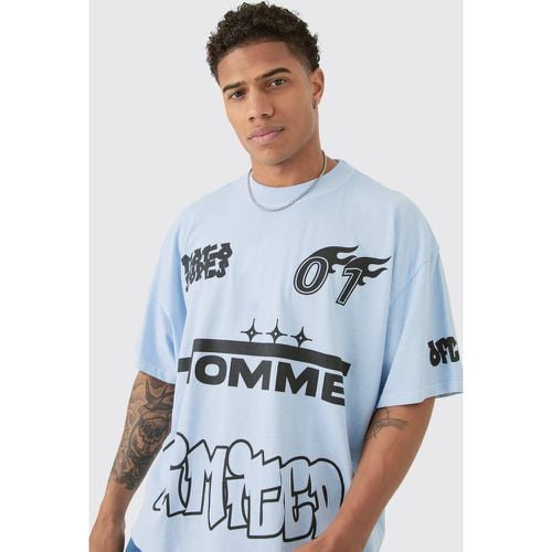 Camiseta Oversize Recta Con Estampado Gráfico Homme Limited - boohoo - Modalova