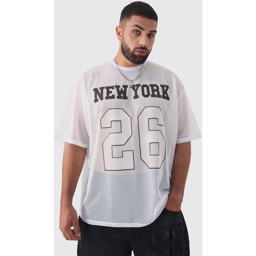 Camiseta Plus De Malla Blanca Con Estampado De Baloncesto De New York - boohoo - Modalova